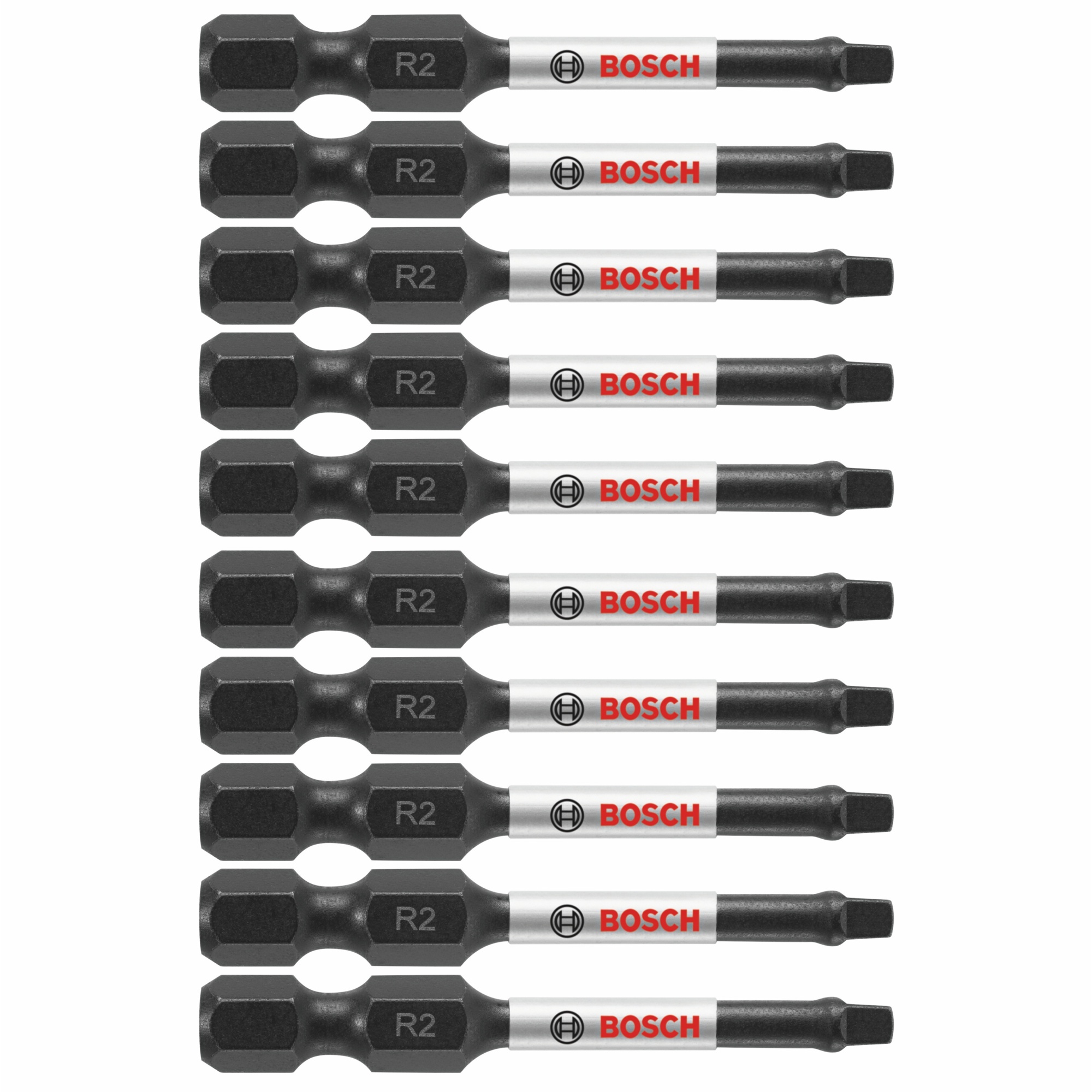 Bosch Impact Tough Power Bits — 2in. Square #2, 10-Pc., Model# ITSQ22B